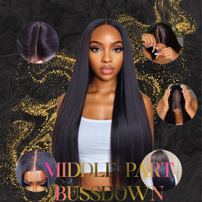 Middle Part BussDown (Straight Hair Only) 2x6 HD Closure